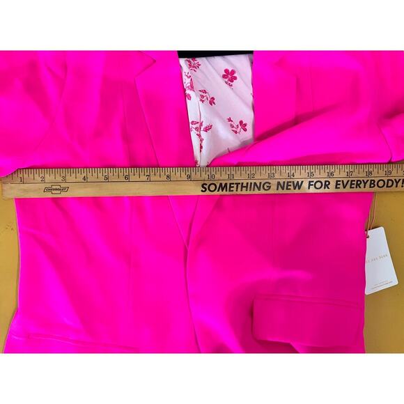 Skies Are Blue Single Breasted Boyfriend Blazer w/ Flap Pocket Ultra Pink M NWT - Picture 8 of 9